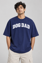 Dog Dad Varsity Tee | Puff Print Oversized T-Shirt