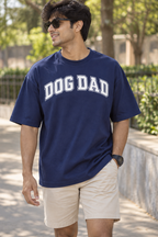 Dog Dad Varsity Tee | Puff Print Oversized T-Shirt
