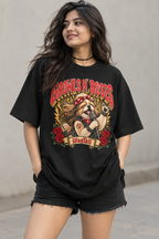 Shih Tzu Growls N' Roses Oversized T-Shirt