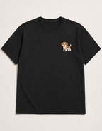 Beagle Embroidered Tee styled on a model, casual outfit