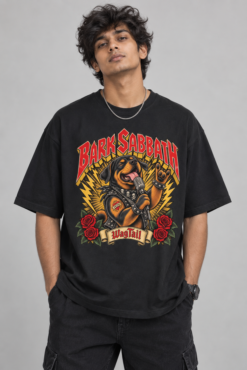 Rottweiler | Bark Sabbath Oversized T-Shirt - lifestyle photo
