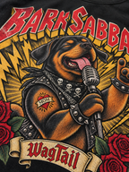 Rottweiler | Bark Sabbath Oversized T-Shirt - close-up of print detail