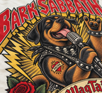 Rottweiler | Bark Sabbath Oversized T-Shirt - alternate color, close-up of print detail