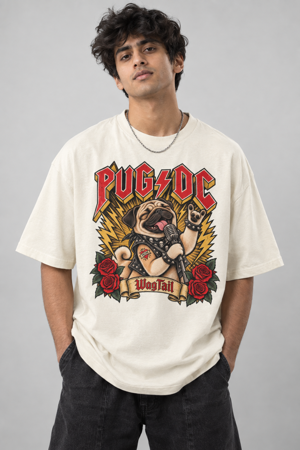 Pug | PUG/DC Oversized T-Shirt - alternate color, lifestyle photo