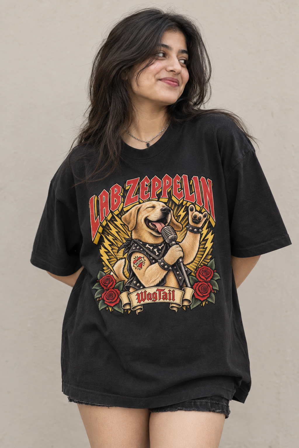 Labrador | Lab Zeppelin Oversized T-Shirt - styled on model