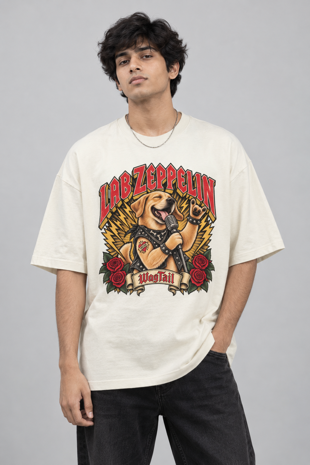 Labrador | Lab Zeppelin Oversized T-Shirt - alternate color, styled on model