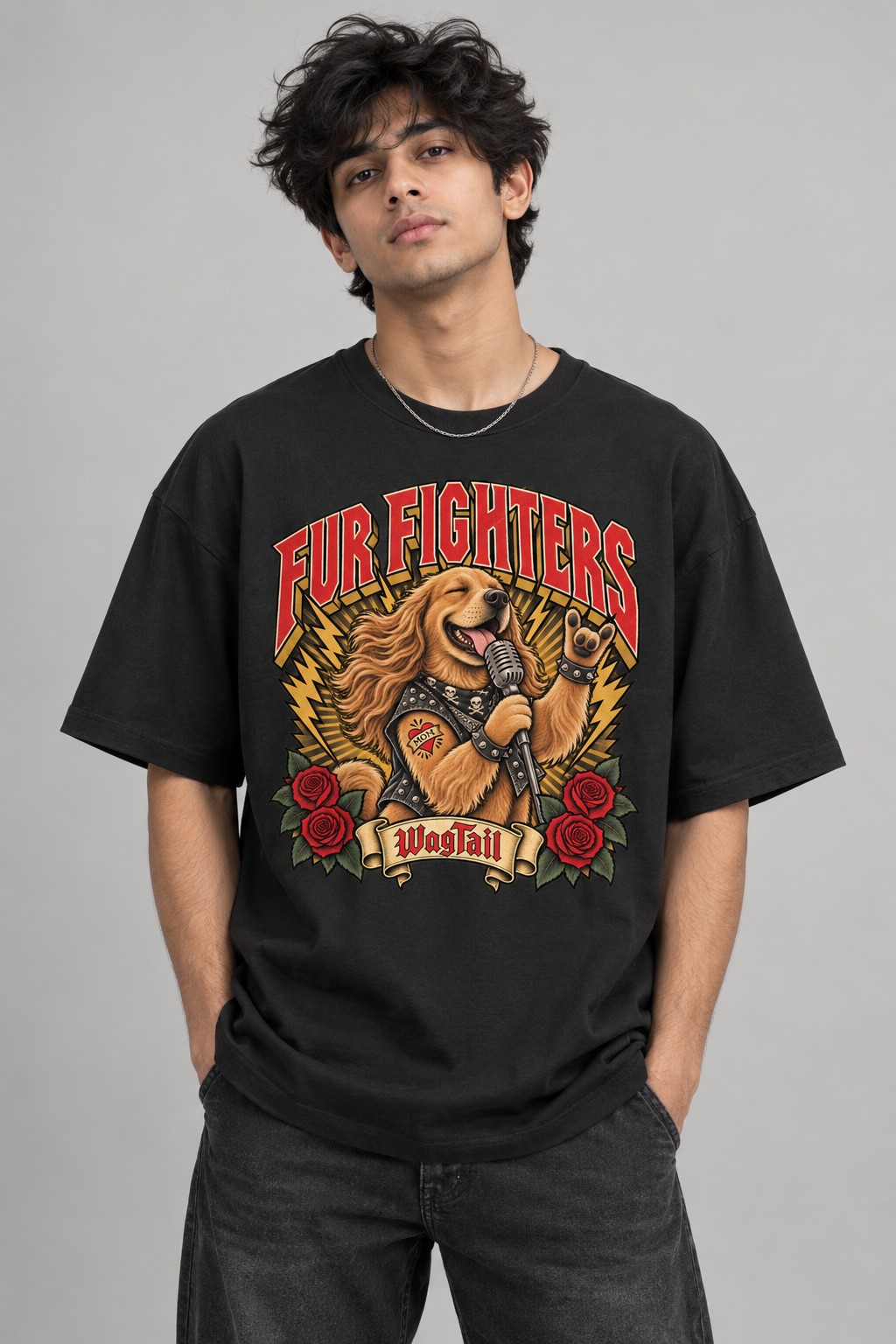 Golden Retriever | Fur Fighters Oversized T-Shirt - lifestyle photo