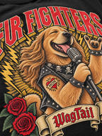 Golden Retriever | Fur Fighters Oversized T-Shirt - close-up of print detail