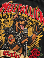 Doberman | Muttallica Oversized T-Shirt - close-up of print detail
