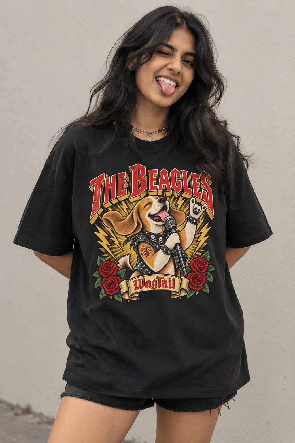 Beagle | The Beagles Oversized T-Shirt - styled on model