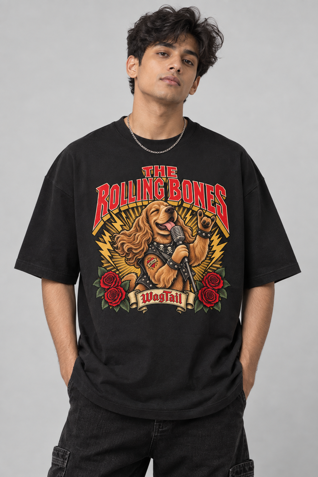 Cocker Spaniel | The Rolling Bones Oversized T-Shirt - lifestyle photo