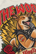 Indie | The Woofs Oversized T-Shirt - alternate color, close-up of print detail