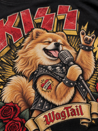 Pomeranian | KISS Oversized T-Shirt - close-up of print detail