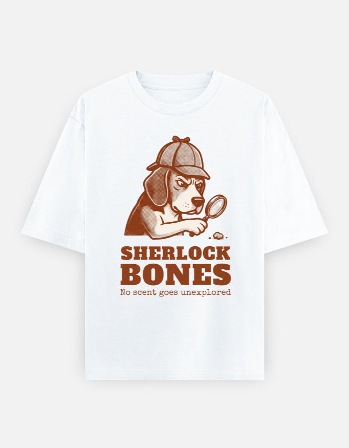Sherlock Bones Beagle Oversized Tee flat lay product photo