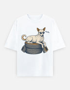 Street Smart Society Indie Dog Oversized Tee flat lay product photo