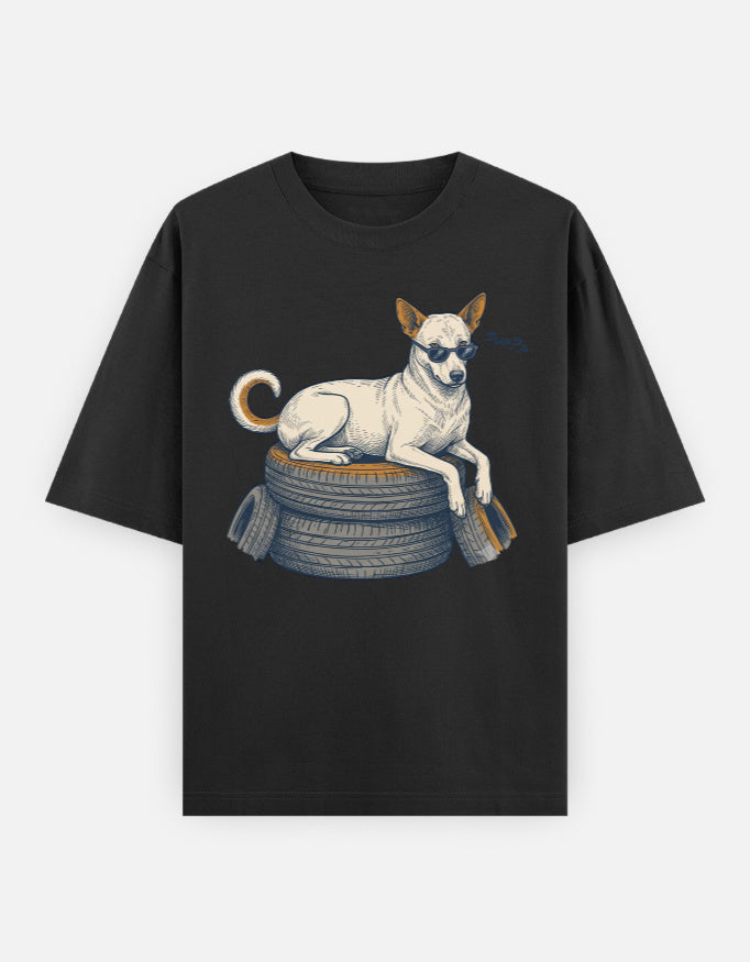 Street Smart Society Indie Dog Oversized Tee shown from the back