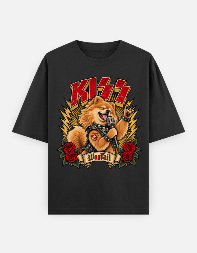Pomeranian | KISS Oversized T-Shirt - front flat lay