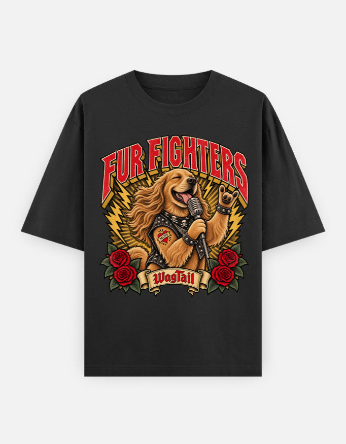 Golden Retriever | Fur Fighters Oversized T-Shirt - front flat lay