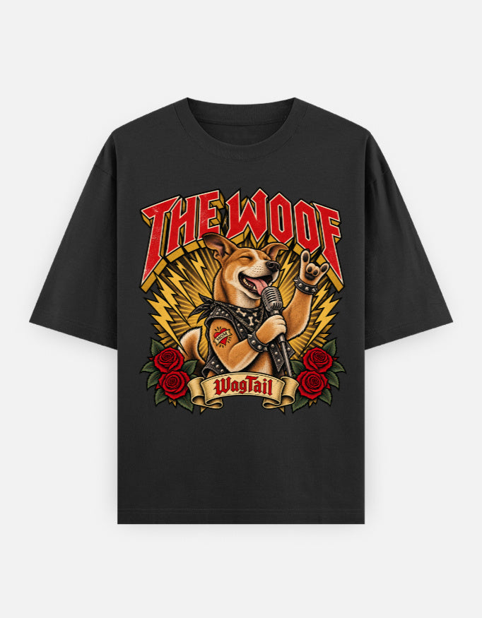 Indie | The Woofs Oversized T-Shirt - front flat lay