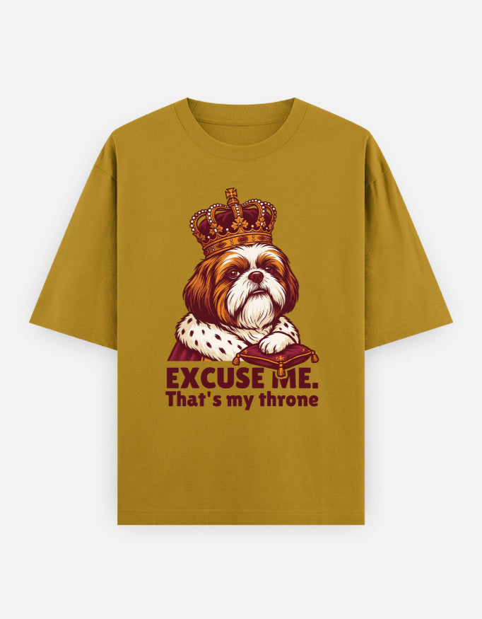 Imperial Shih Tzu Society Oversized Tee worn by a model outdoors