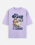 Keep It Coming Golden Retriever Oversized Tee styled on a model, casual outfit