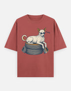 Street Smart Society Indie Dog Oversized Tee worn by a model, front view