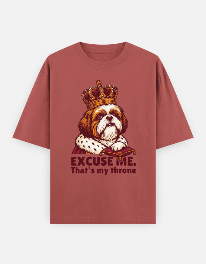 Imperial Shih Tzu Society Oversized Tee worn by a model, front view