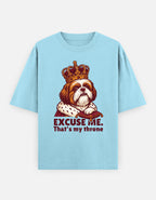 Imperial Shih Tzu Society Oversized Tee close-up of the graphic print