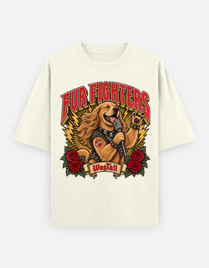 Golden Retriever | Fur Fighters Oversized T-Shirt - alternate color, front flat lay