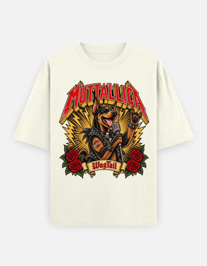 Doberman | Muttallica Oversized T-Shirt - alternate color, front flat lay