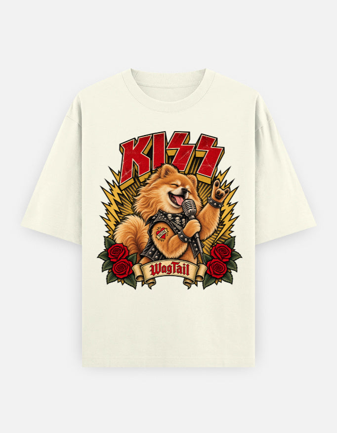 Pomeranian | KISS Oversized T-Shirt - alternate color, front flat lay