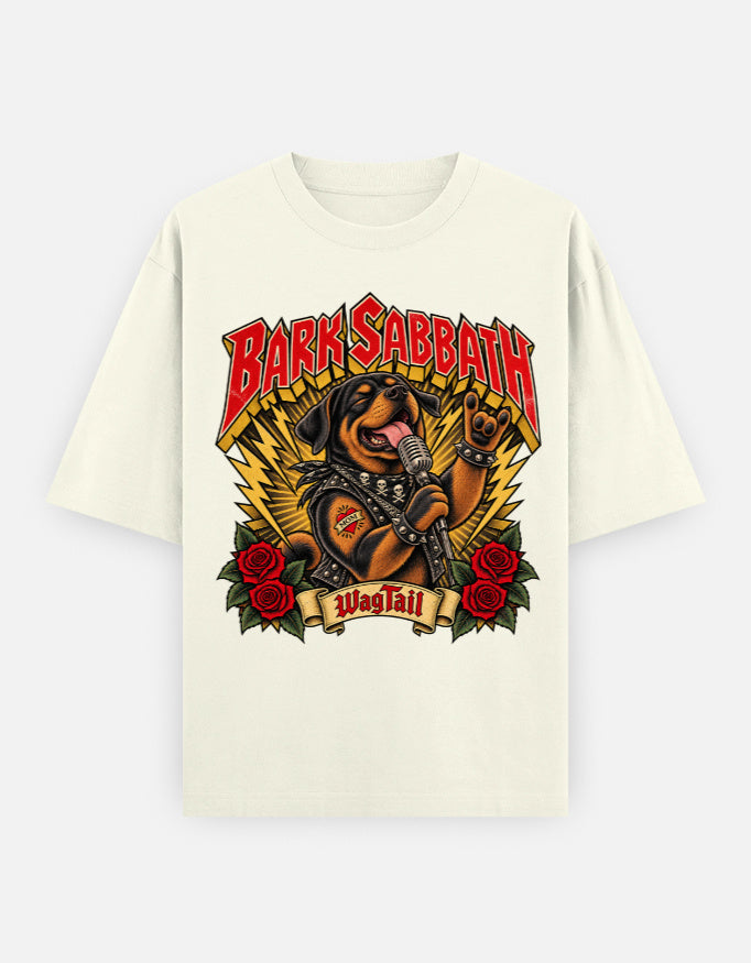 Rottweiler | Bark Sabbath Oversized T-Shirt - alternate color, front flat lay