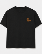 Dachshund Embroidered Tee flat lay product photo