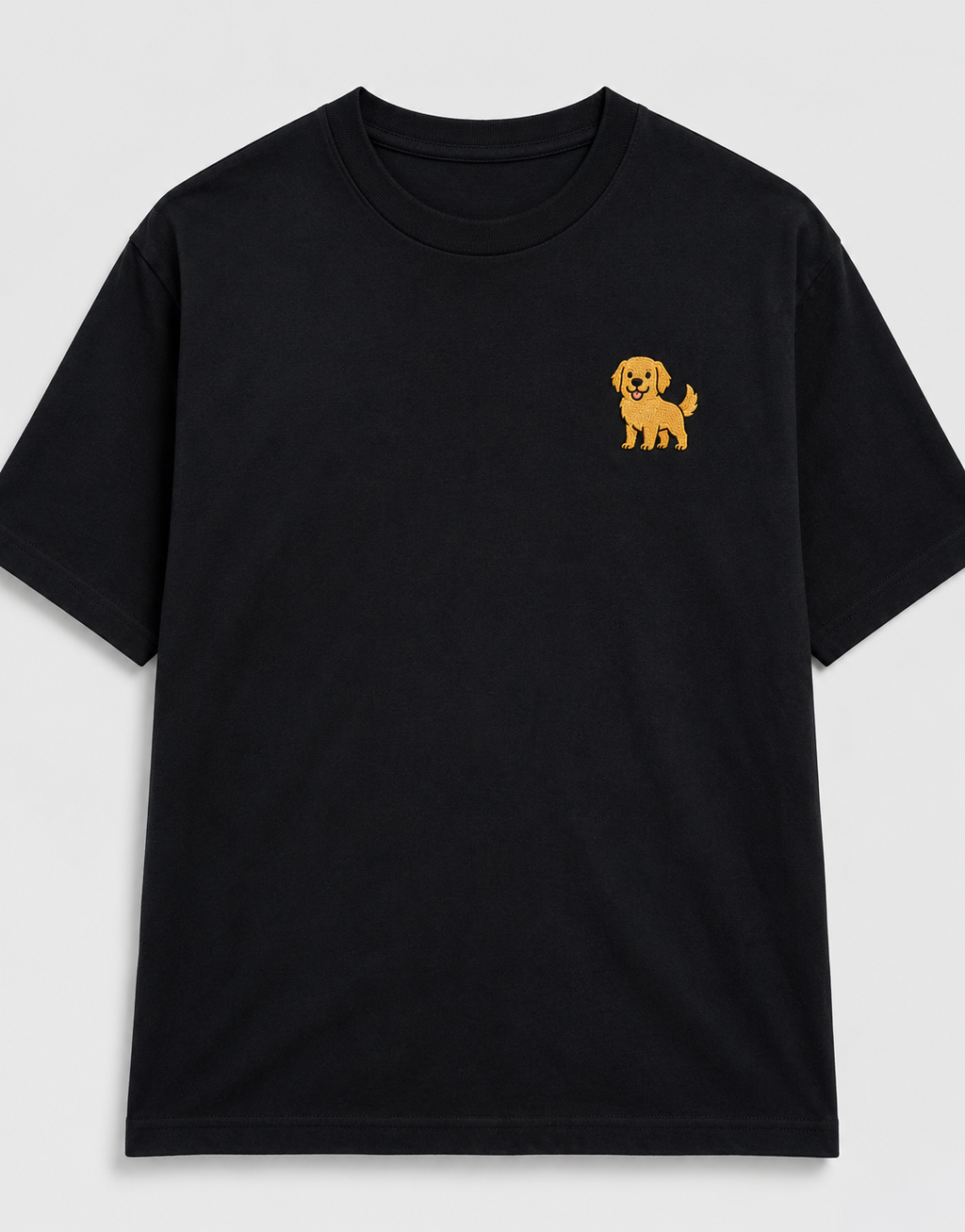 Golden Retriever Embroidered Tee shown from the back