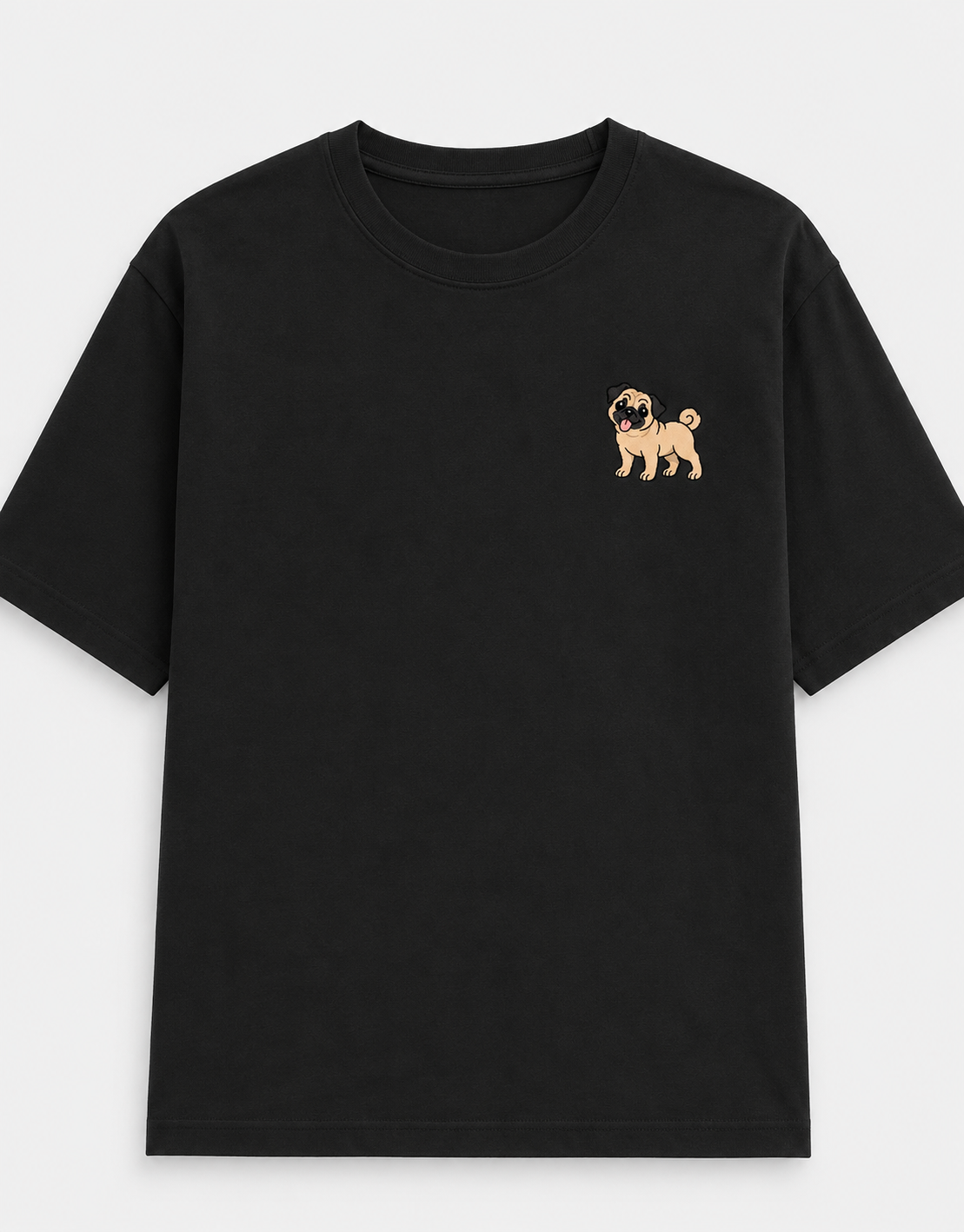 Pug Embroidered Tee