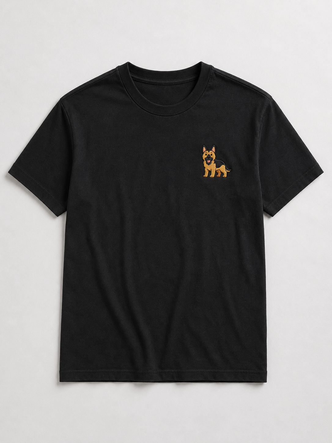 German Shepherd Embroidered Tee flat lay product photo