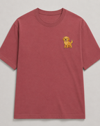 Golden Retriever Embroidered Tee flat lay product photo