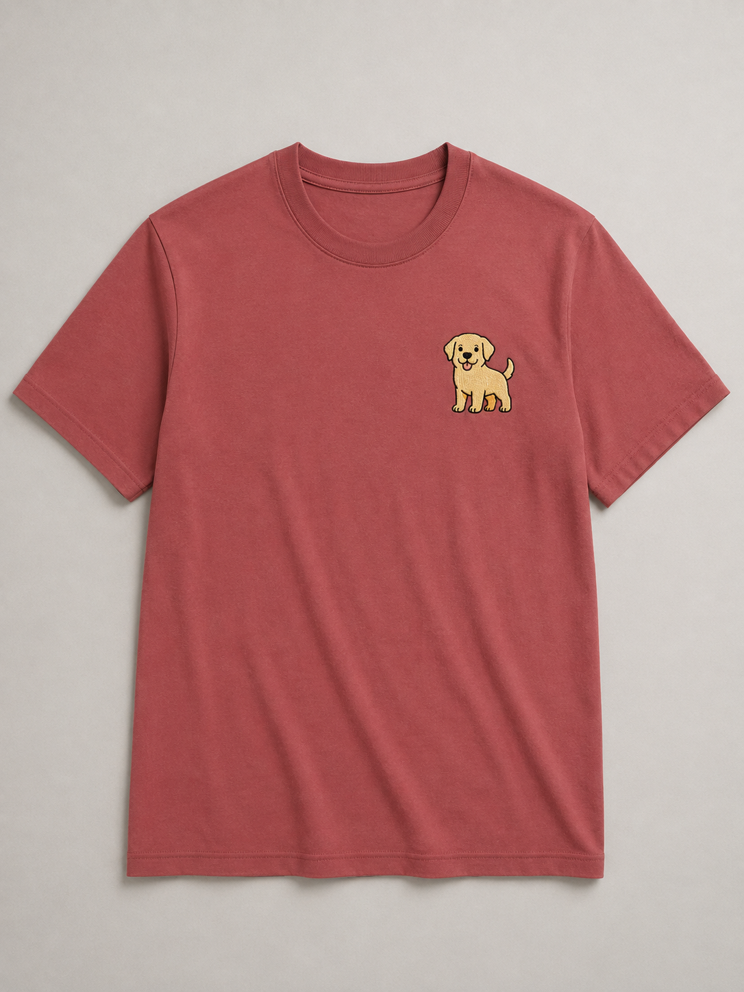 Labrador Embroidered Tee fabric and print detail shot