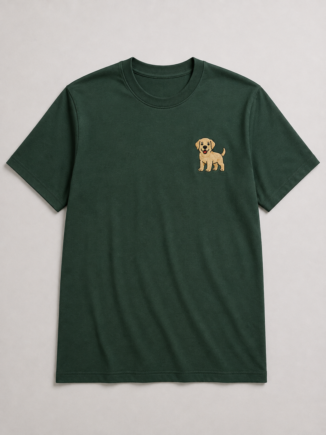 Labrador Embroidered Tee worn by a model outdoors