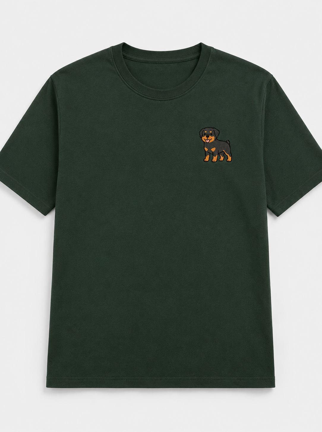 Rottweiler Embroidered Tee flat lay product photo