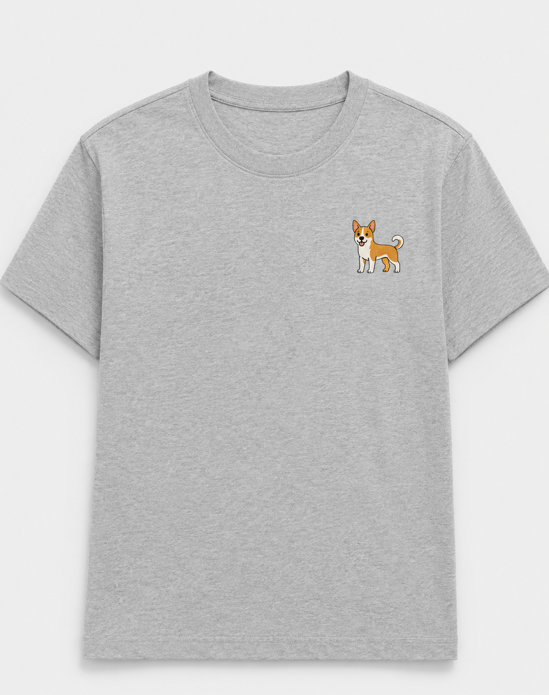 Indie Dog Embroidered Tee fabric and print detail shot