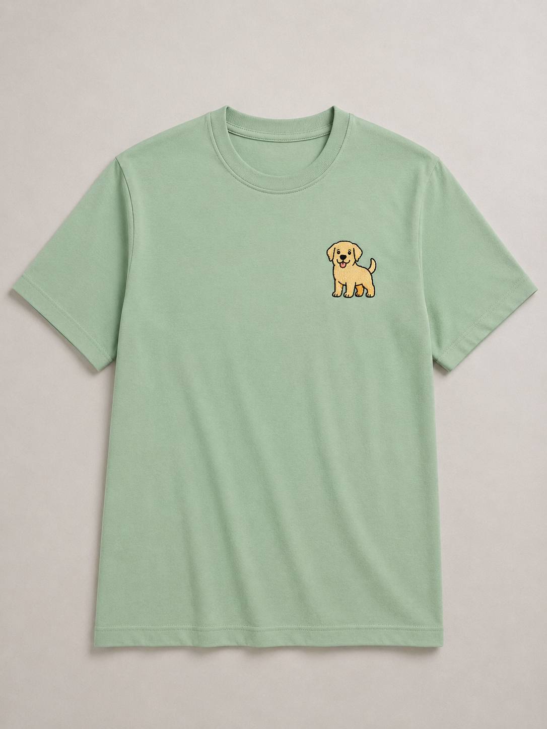 Labrador Embroidered Tee styled on a model, casual outfit