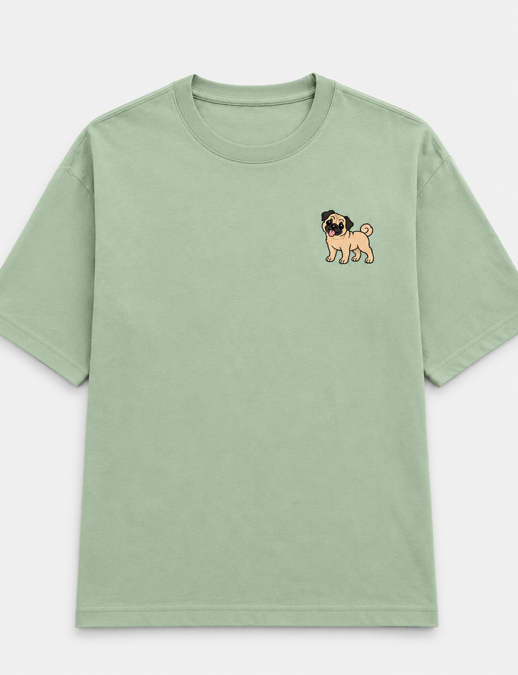 Pug Embroidered Tee