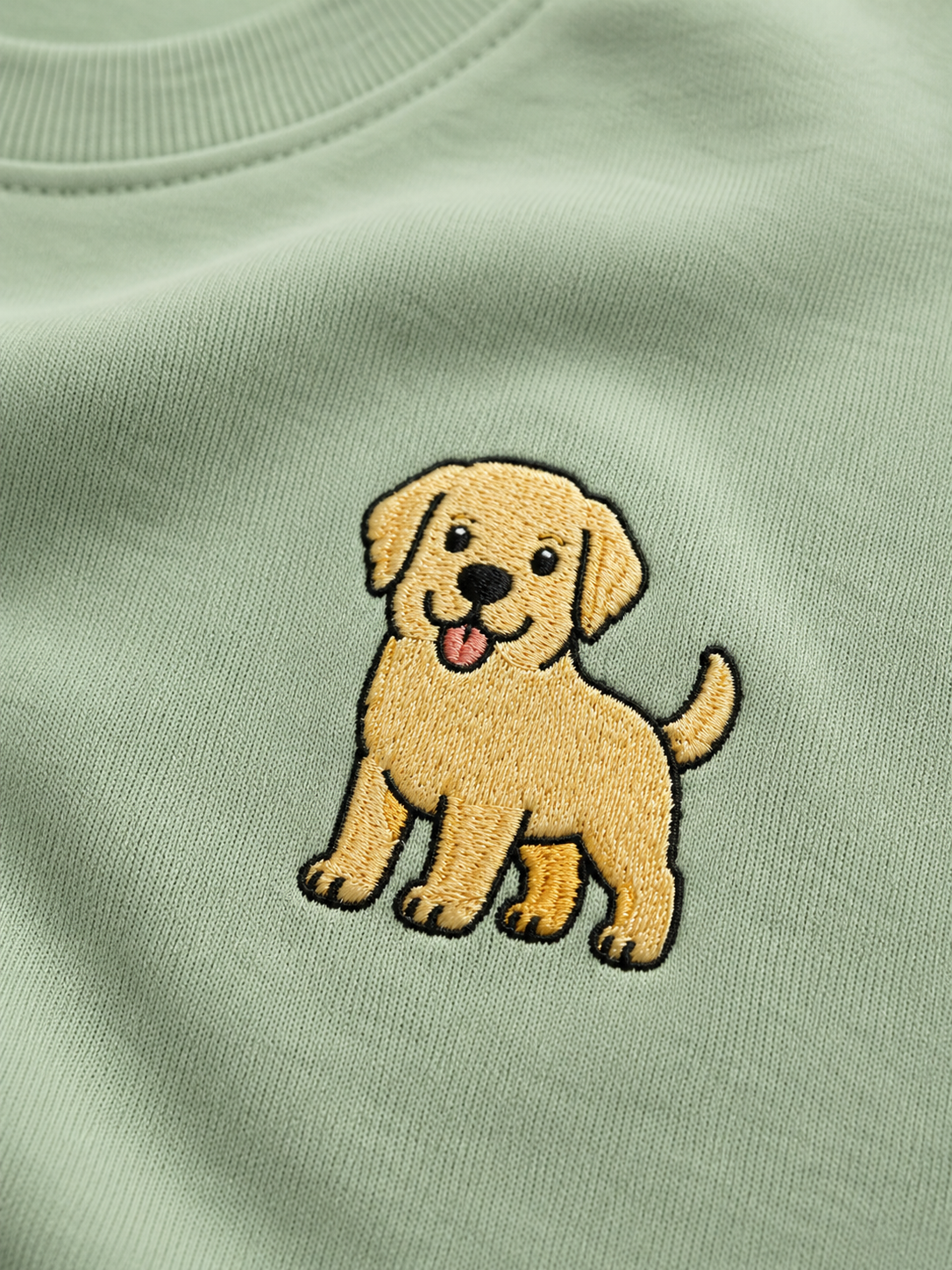 Labrador Embroidered Tee worn by a model, front view