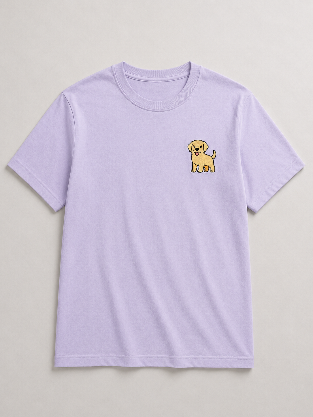 Labrador Embroidered Tee worn by a model, front view