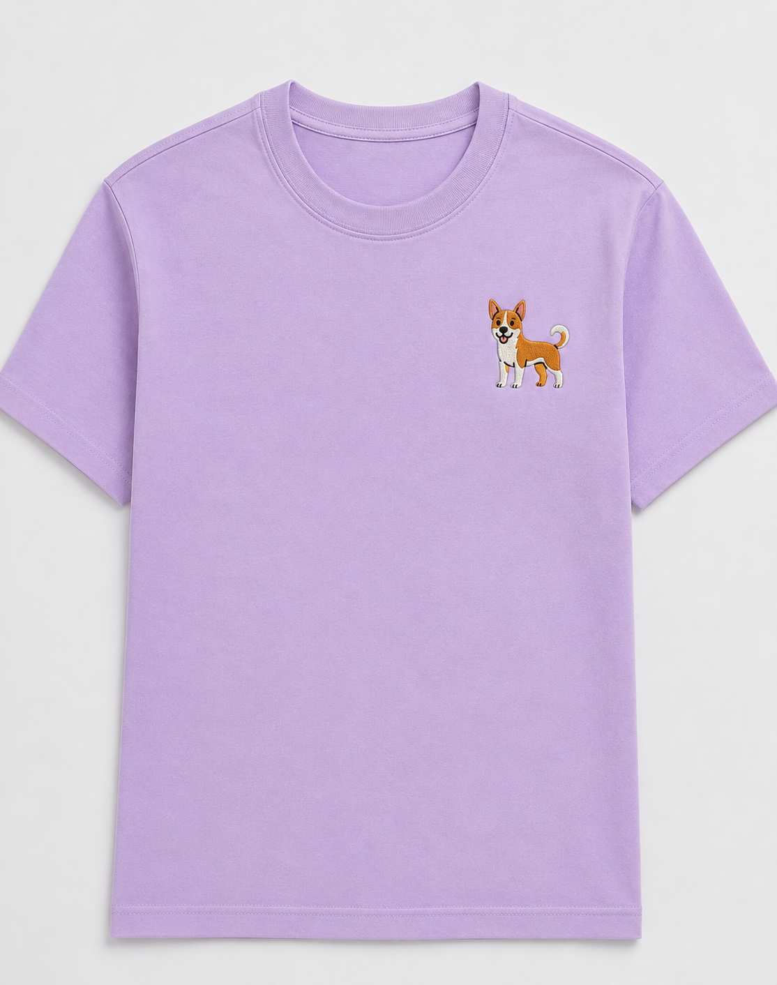 Indie Dog Embroidered Tee worn by a model outdoors