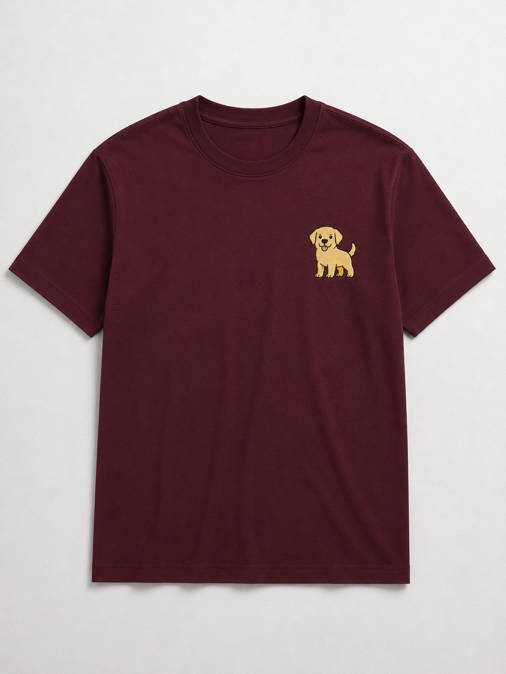 Labrador Embroidered Tee close-up of the graphic print