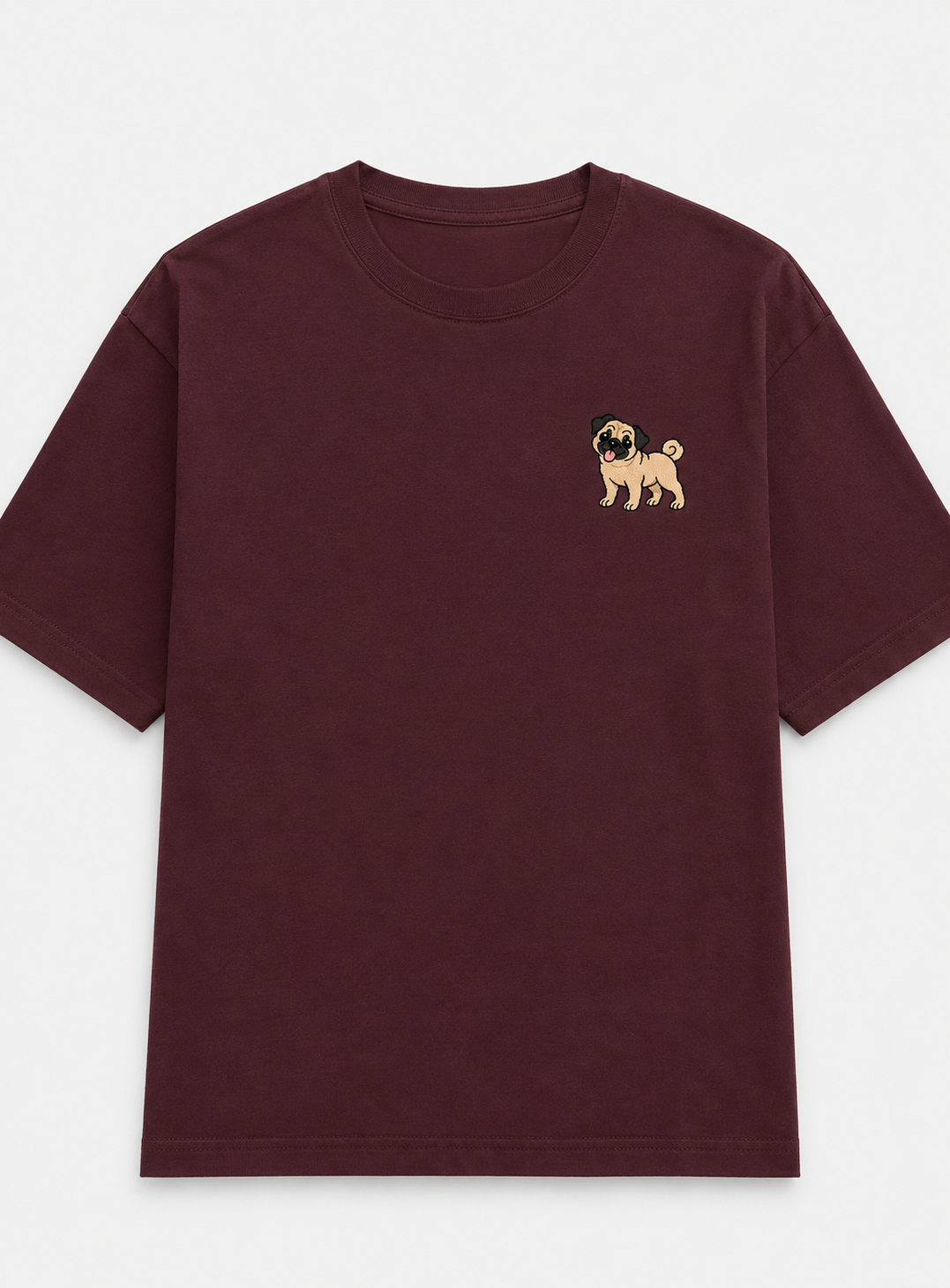 Pug Embroidered Tee