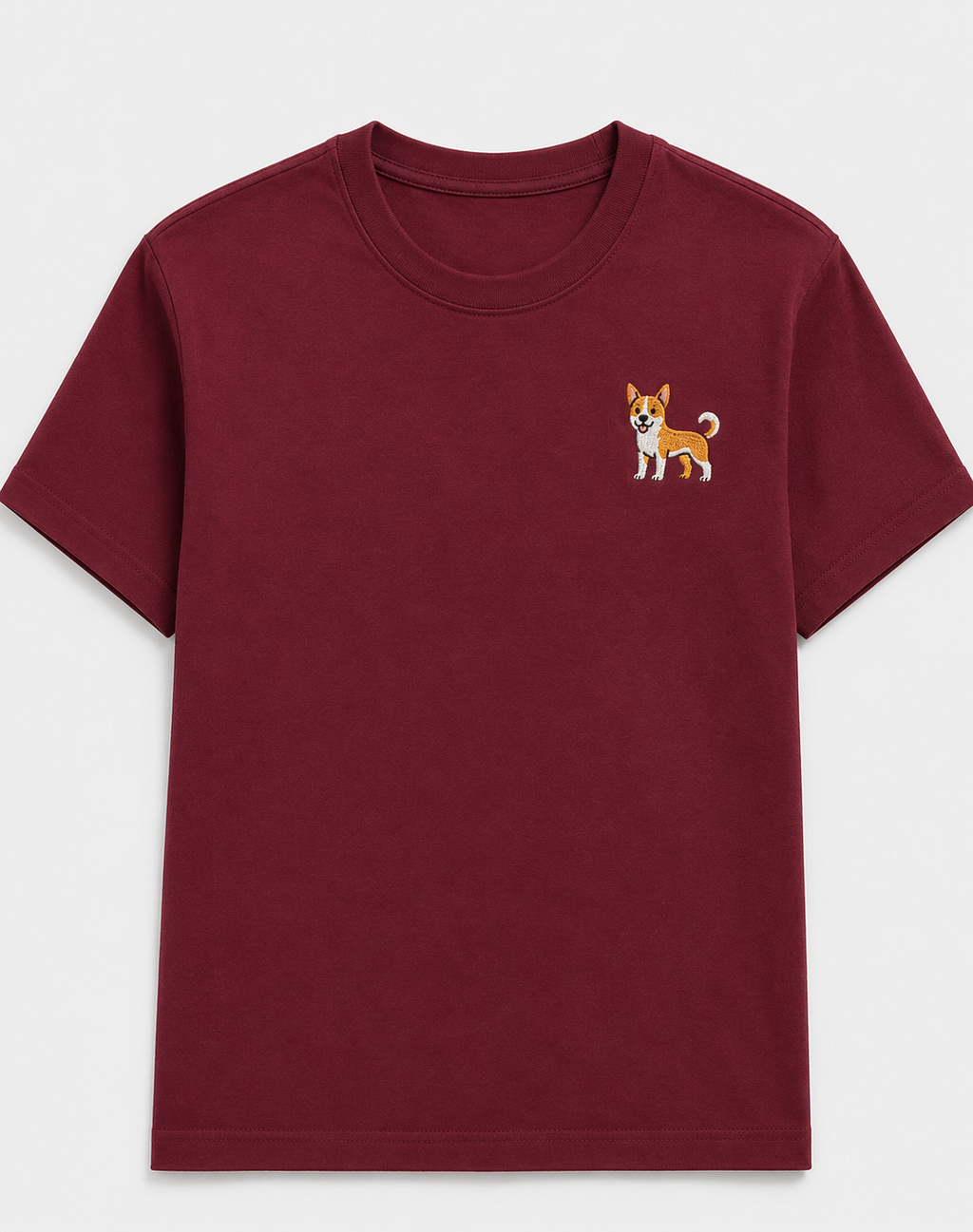 Indie Dog Embroidered Tee styled on a model, casual outfit
