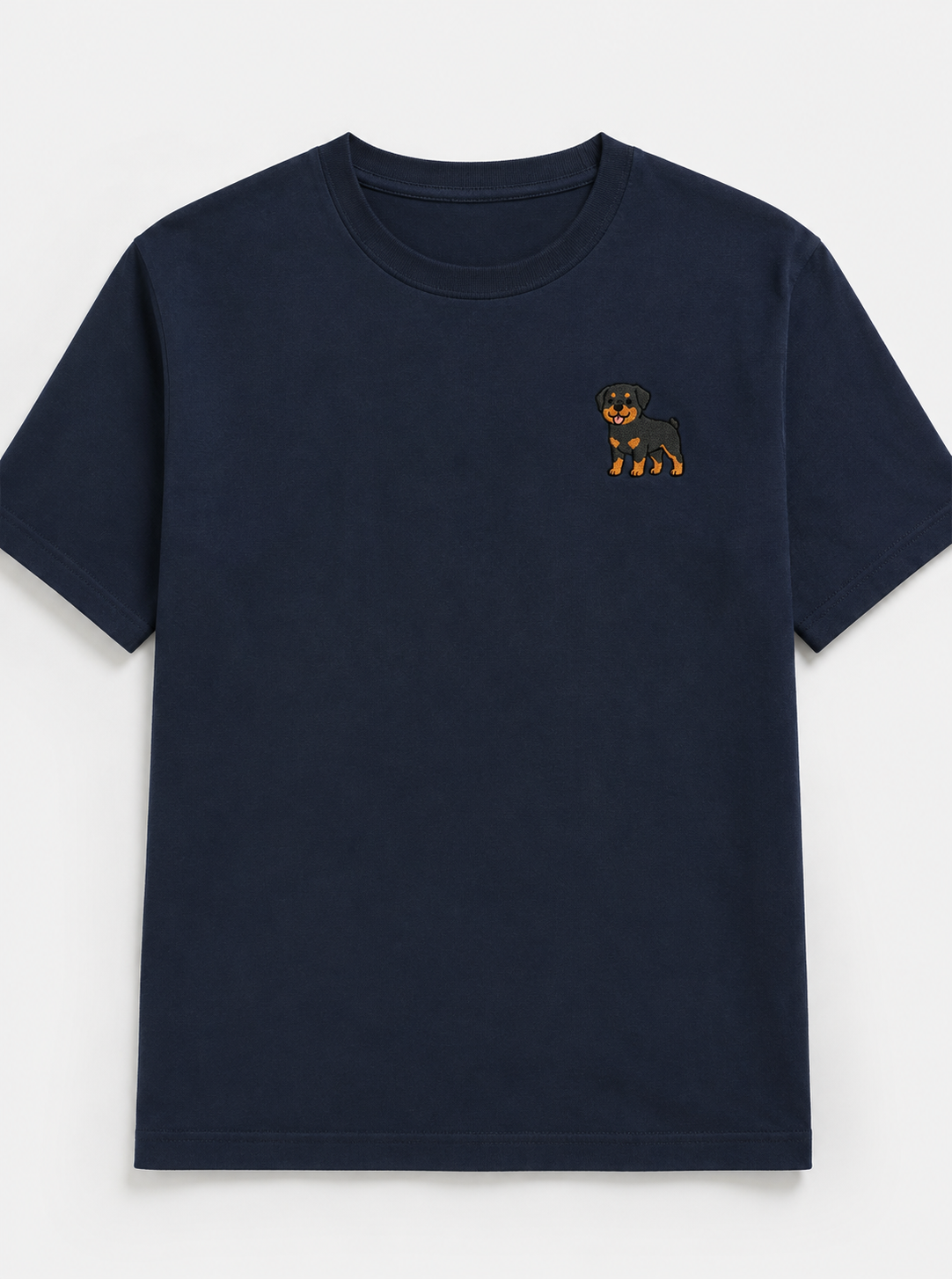 Rottweiler Embroidered Tee worn by a model outdoors